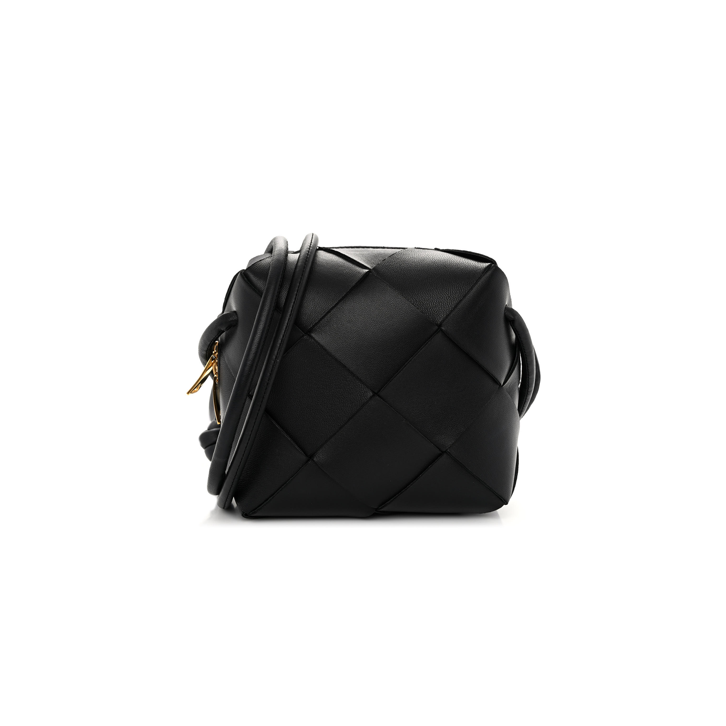 BOTTEGA VENETA LAMBSKIN MAXI INTRECCIATO MINI CASSETTE CAMERA BAG BLACK (15*14*7cm) BOTTEGA VENETA LAMBSKIN MAXI INTRECCIATO MINI CASSETTE CAMERA BAG BLACK (15*14*7cm)
