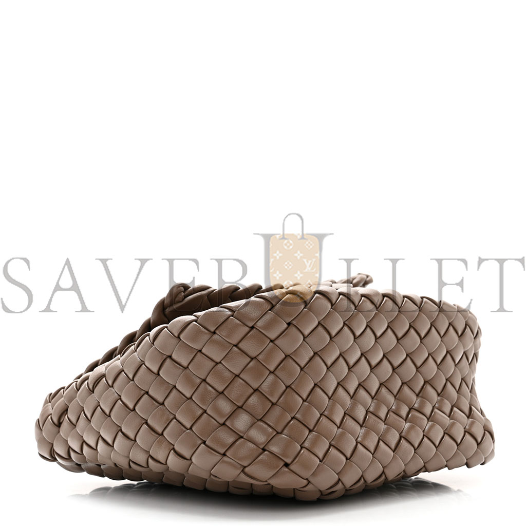 BOTTEGA VENETA NAPPA INTRECCIO MINI COBBLE SHOULDER BAG TAUPE GREY (19*18*8cm) BOTTEGA VENETA NAPPA INTRECCIO MINI COBBLE SHOULDER BAG TAUPE GREY (19*18*8cm)