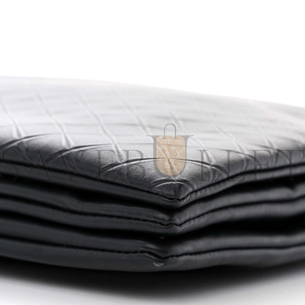 BOTTEGA VENETA INTRECCIATO EMBOSSED TRIPLE ZIP MESSENGER BAG BLACK (38*25*5cm) BOTTEGA VENETA INTRECCIATO EMBOSSED TRIPLE ZIP MESSENGER BAG BLACK (38*25*5cm)