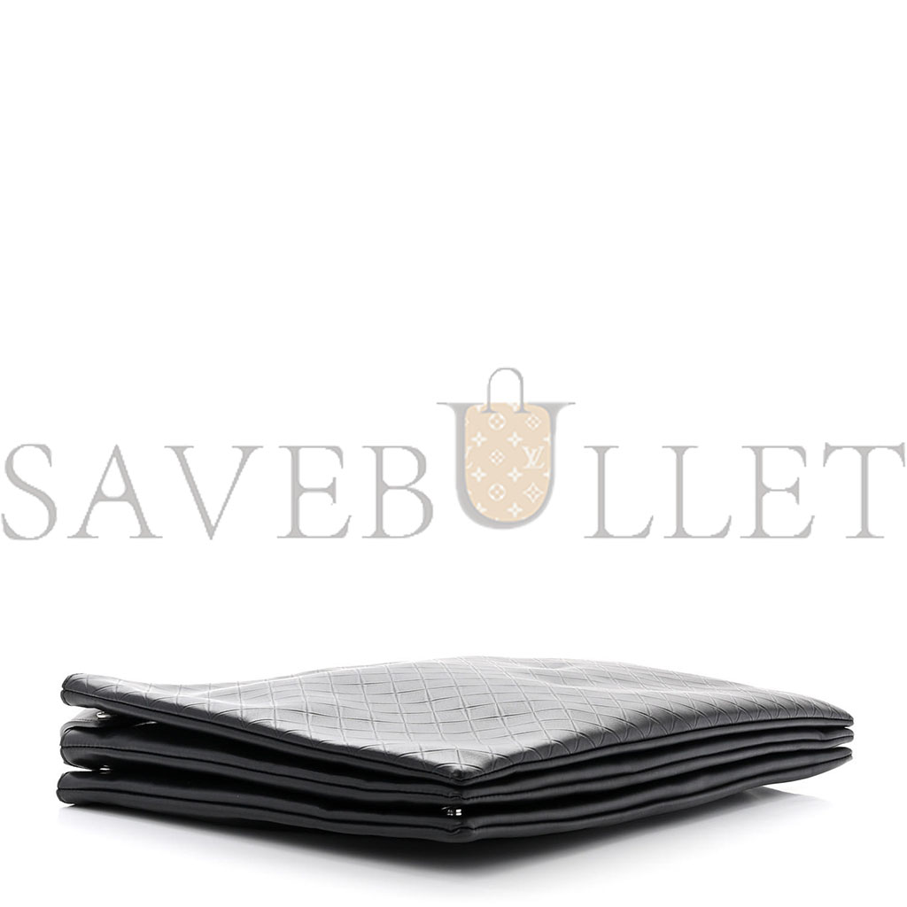 BOTTEGA VENETA INTRECCIATO EMBOSSED TRIPLE ZIP MESSENGER BAG BLACK (38*25*5cm) BOTTEGA VENETA INTRECCIATO EMBOSSED TRIPLE ZIP MESSENGER BAG BLACK (38*25*5cm)