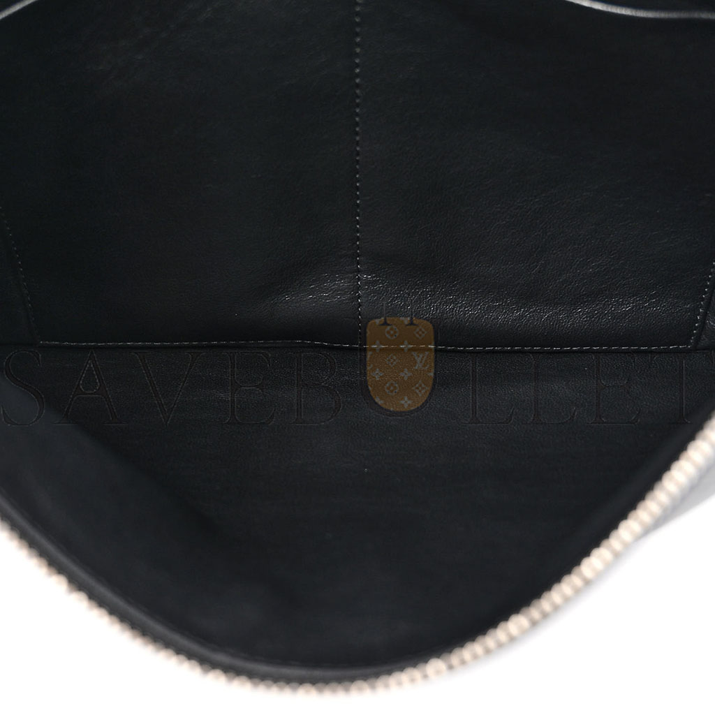 BOTTEGA VENETA INTRECCIATO EMBOSSED TRIPLE ZIP MESSENGER BAG BLACK (38*25*5cm) BOTTEGA VENETA INTRECCIATO EMBOSSED TRIPLE ZIP MESSENGER BAG BLACK (38*25*5cm)