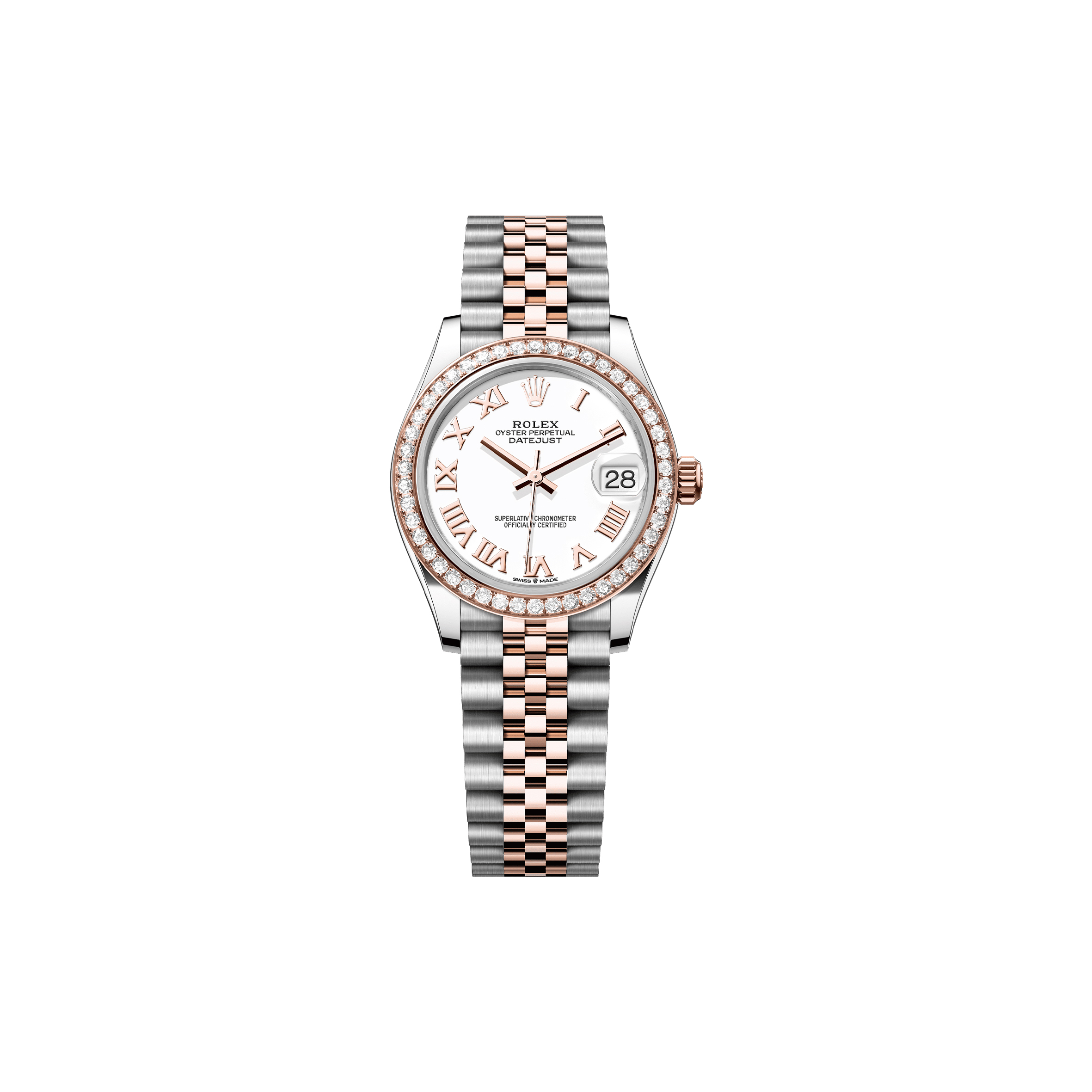 ROLEX DATEJUST 31 OYSTER, 31 MM, OYSTERSTEEL, EVEROSE GOLD AND DIAMONDS WATCH 278381RBR ROLEX DATEJUST 31 OYSTER, 31 MM, OYSTERSTEEL, EVEROSE GOLD AND DIAMONDS WATCH 278381RBR