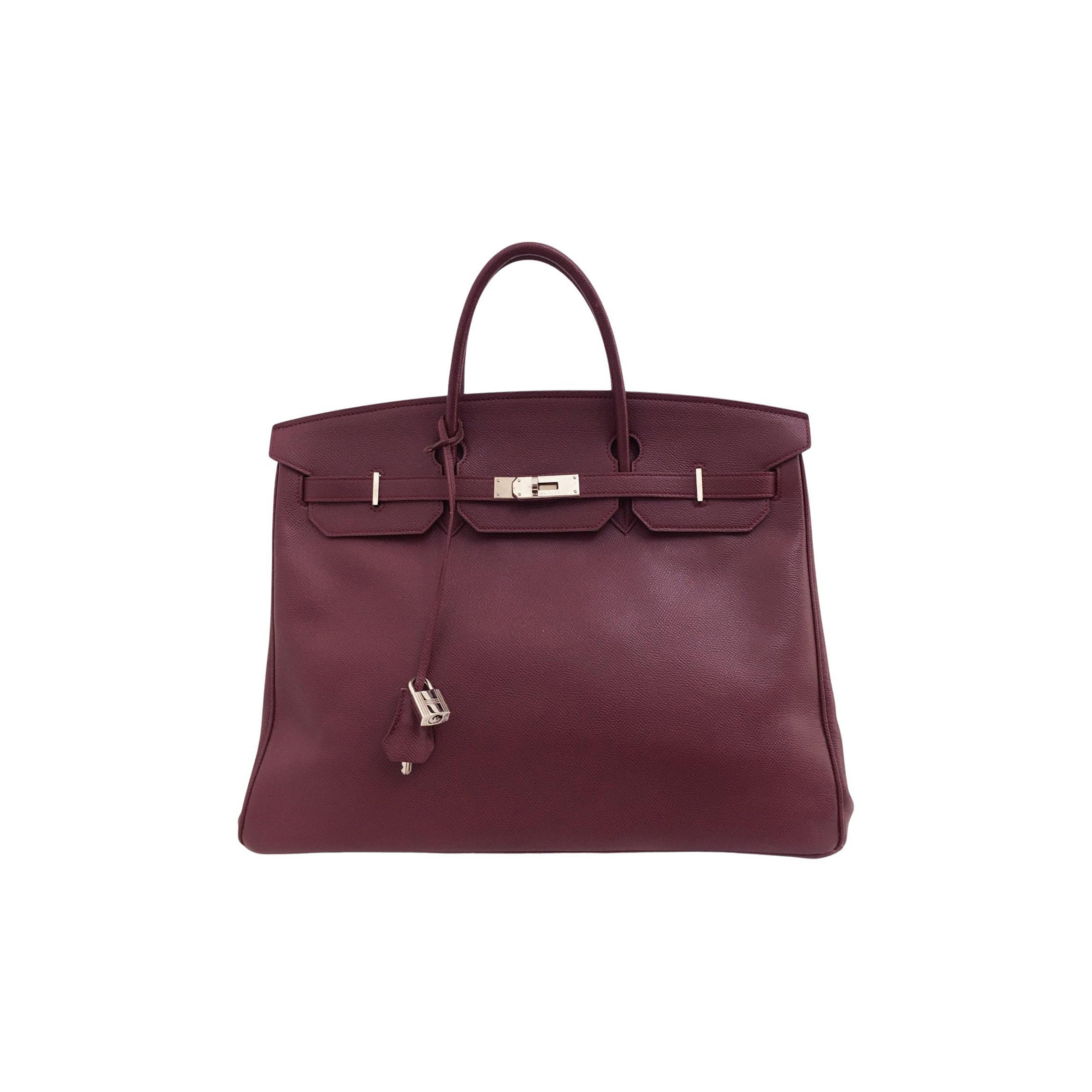 HERMES MASTER BIRKIN 40 EPSOM ROUGE BORDEAUX RED SILVER BUCKLE BAG 150223488182 (40*30*21cm)