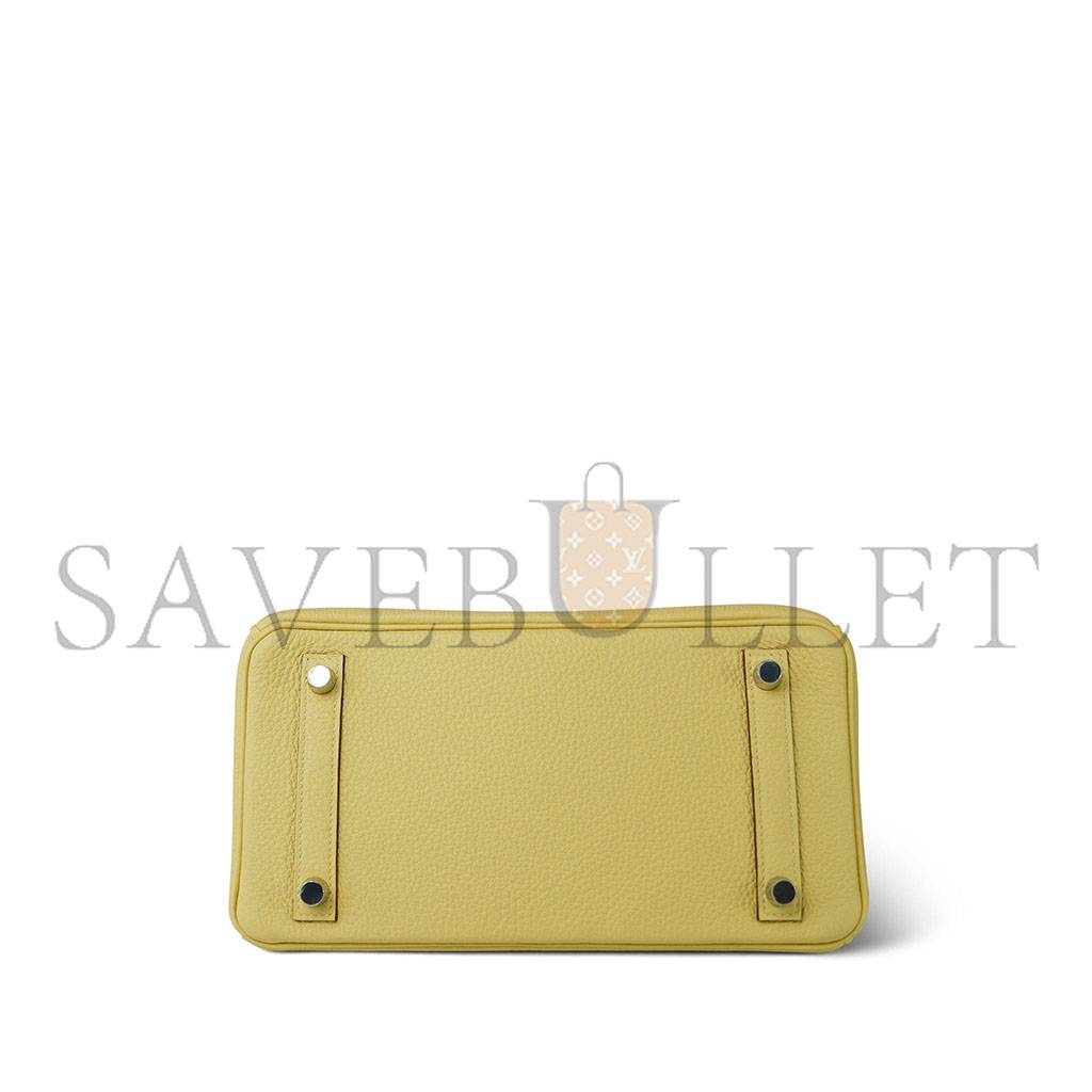 HERMES MASTER BIRKIN 25 TOGO LEATHER LEMON YELLOW SILVER BUCKLE BAG H028369CK1Z (25*20*13cm)