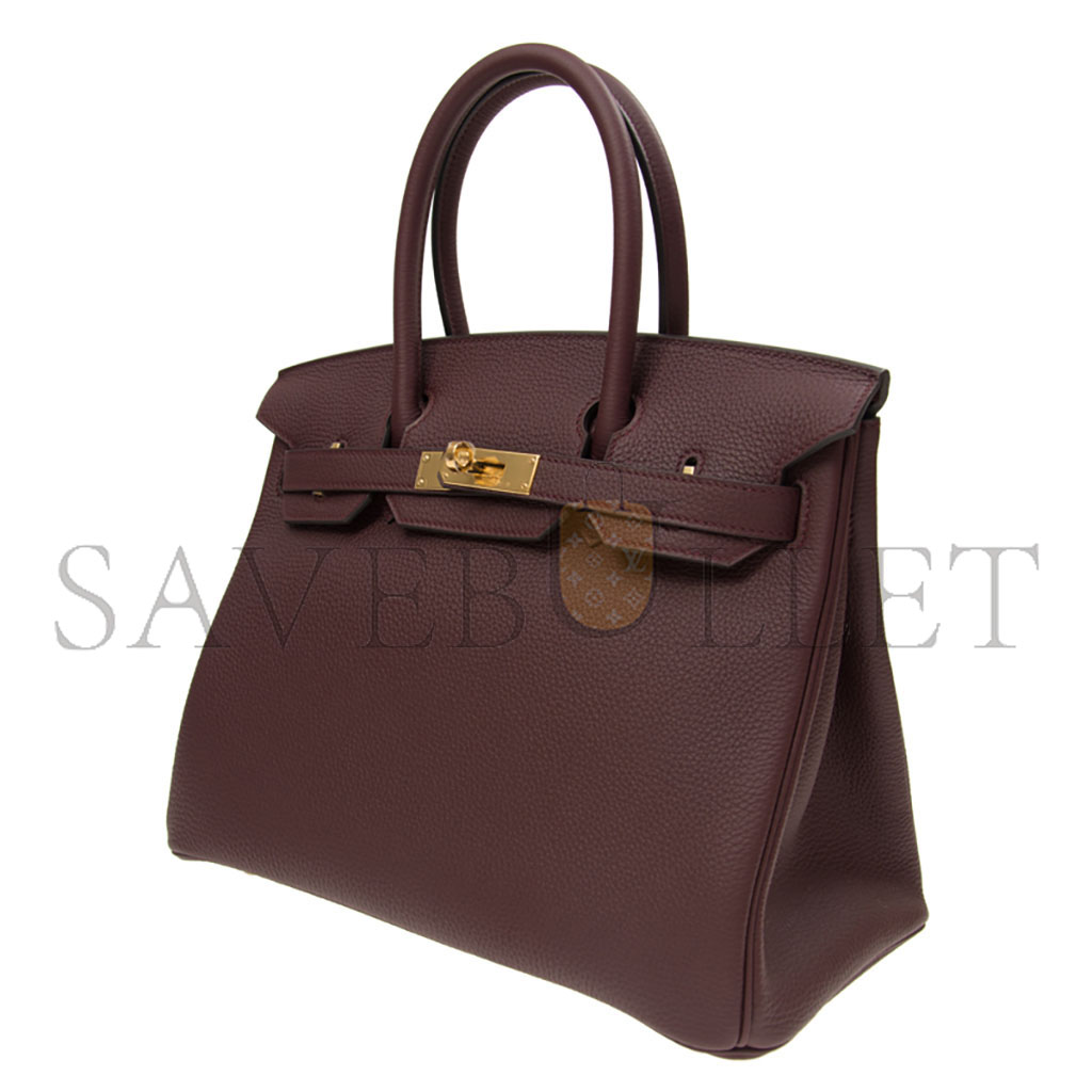 HERMÈS MASTER BIRKIN 30 TOGO LEATHER SADDLE RED GOLD BUCKLE BAG BK3057TGGP (30*23*15cm)