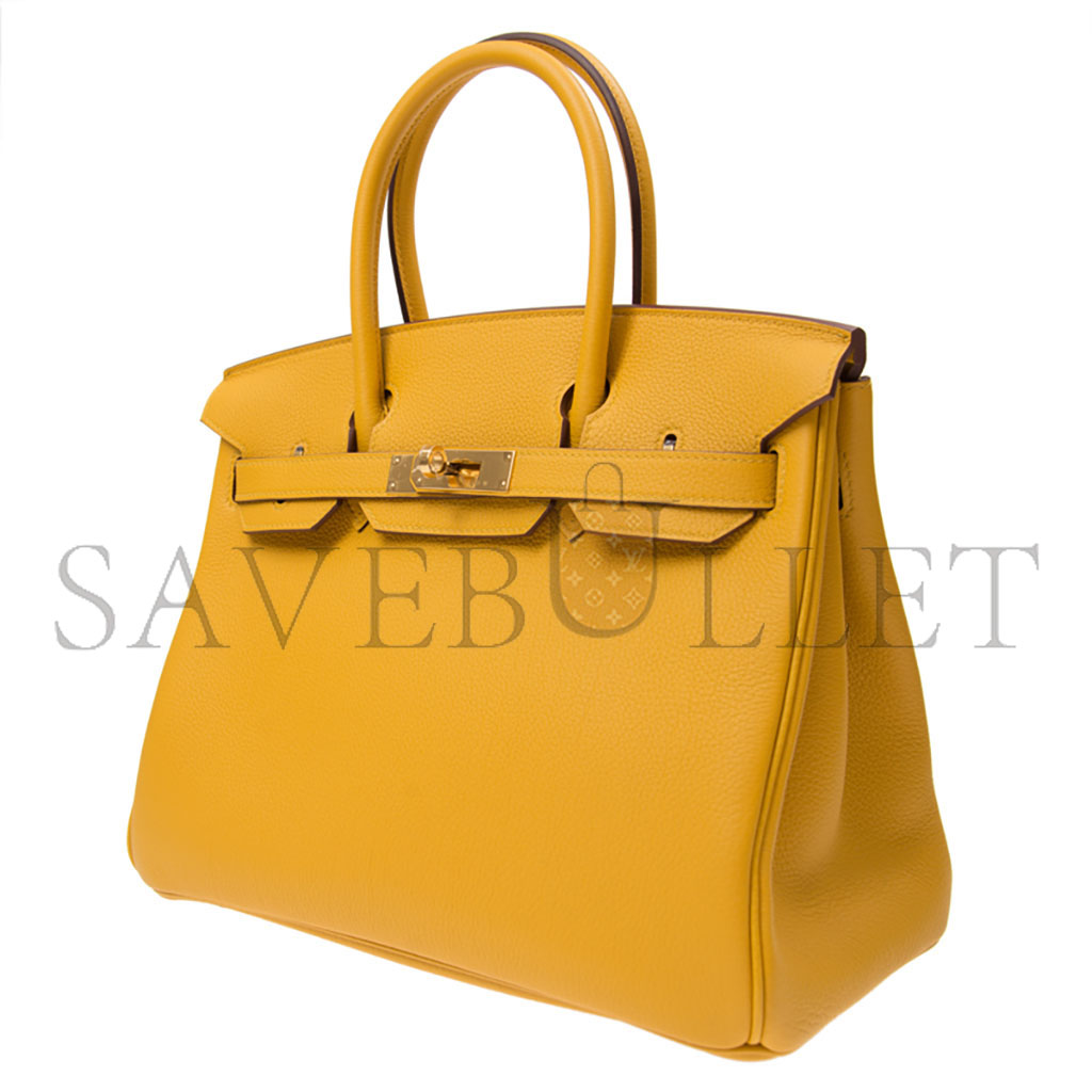 HERMES MASTER BIRKIN 35 TOGO LEATHER CALFSKIN AMBER GOLD BUCKLE BAG BK309DTGGP (35*28*18cm)