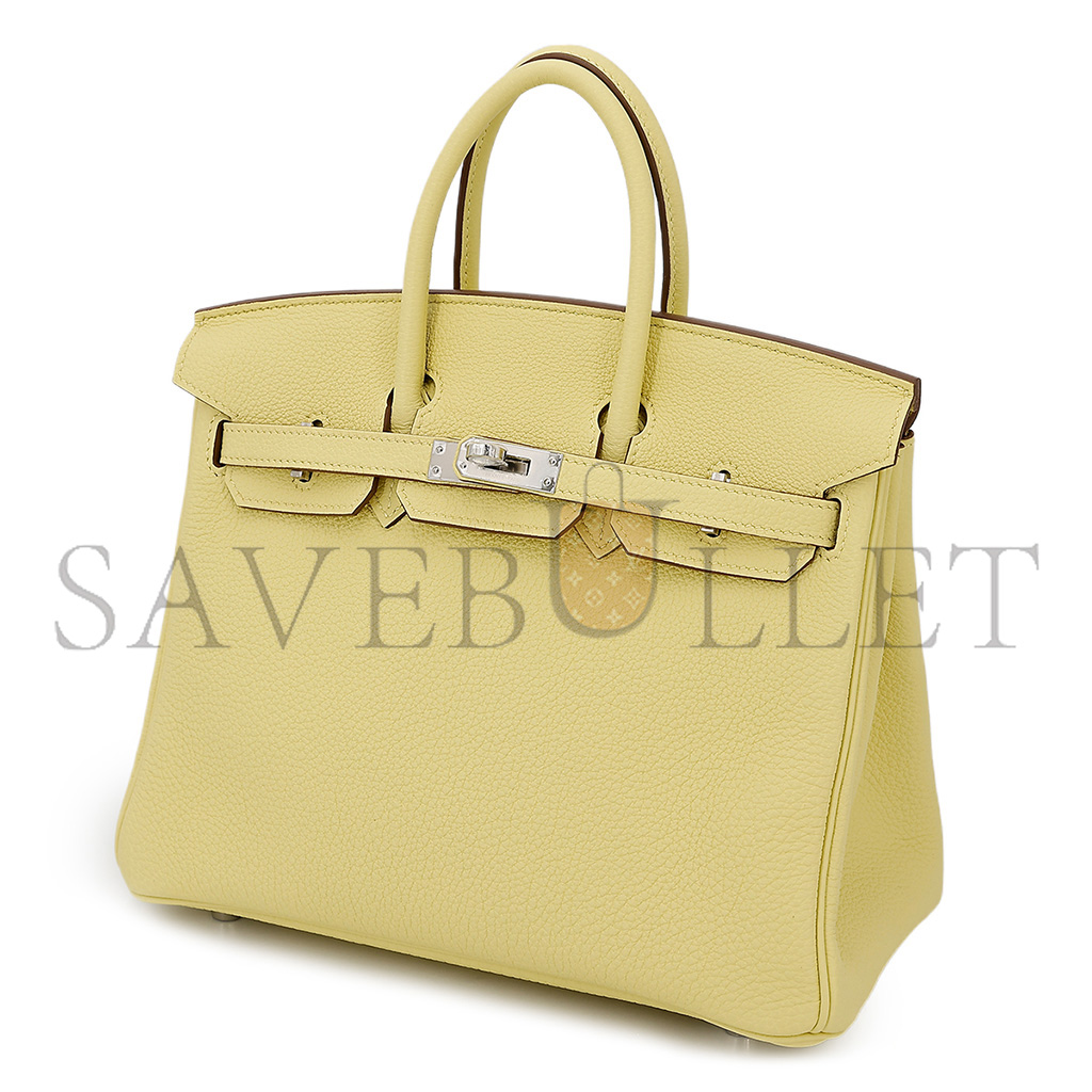 HERMÈS MASTER BIRKIN 30 TOGO LEATHER LEMON YELLOW SILVER BUCKLE BAG 1271660027 (30*23*15cm)