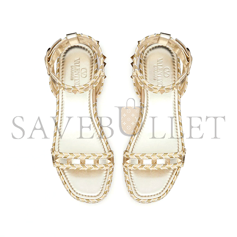 VALENTINO ROCKSTUD FLATFORM SANDALIN LAMINATED NAPPA LEATHER 45MM 4W2S0GI3DYM_YBS VALENTINO ROCKSTUD FLATFORM SANDALIN LAMINATED NAPPA LEATHER 45MM 4W2S0GI3DYM_YBS