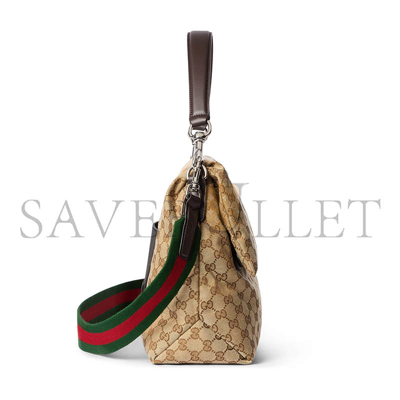 GUCCI MEDIUM GG CROSSBODY BAG WITH WEB 821616 (36*25*12cm)