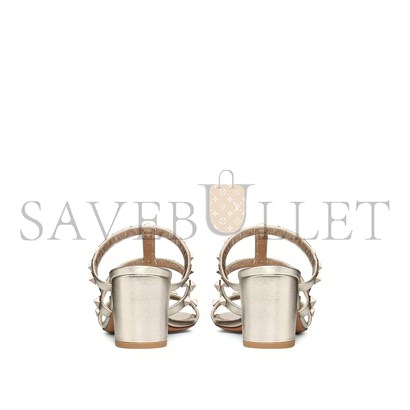 VALENTINO ROCKSTUD METALLIC CALFSKIN LEATHER SLIDE SANDAL 60 MM 5W2S0C47JXH_S69