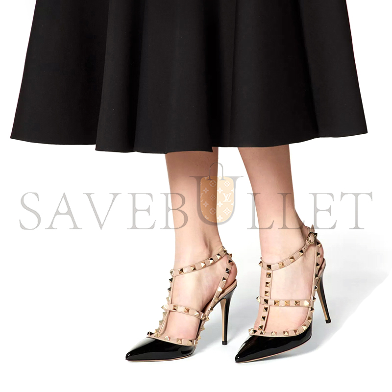 VALENTINO PATENT ROCKSTUD CAGED PUMP 100MM 5W2S0393VNW_N91 VALENTINO PATENT ROCKSTUD CAGED PUMP 100MM 5W2S0393VNW_N91