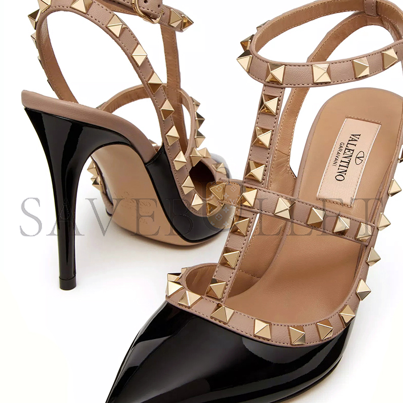 VALENTINO PATENT ROCKSTUD CAGED PUMP 100MM 5W2S0393VNW_N91 VALENTINO PATENT ROCKSTUD CAGED PUMP 100MM 5W2S0393VNW_N91