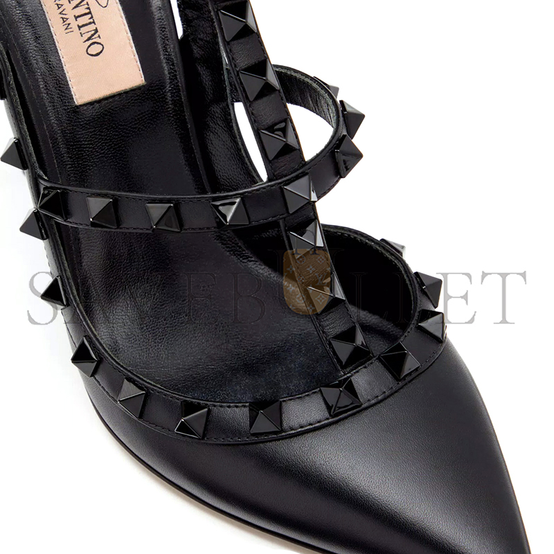 VALENTINO ROCKSTUD ANKLE STRAP PUMP WITH TONAL STUDS 100 MM 5W2S0393VB8_0NO