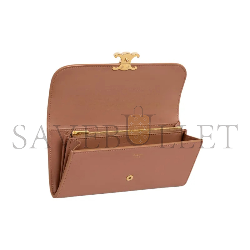 CELINE LARGE WALLET TRIOMPHE IN SHINY CALFSKIN 10E313DPV-18BU (19*10*3cm)