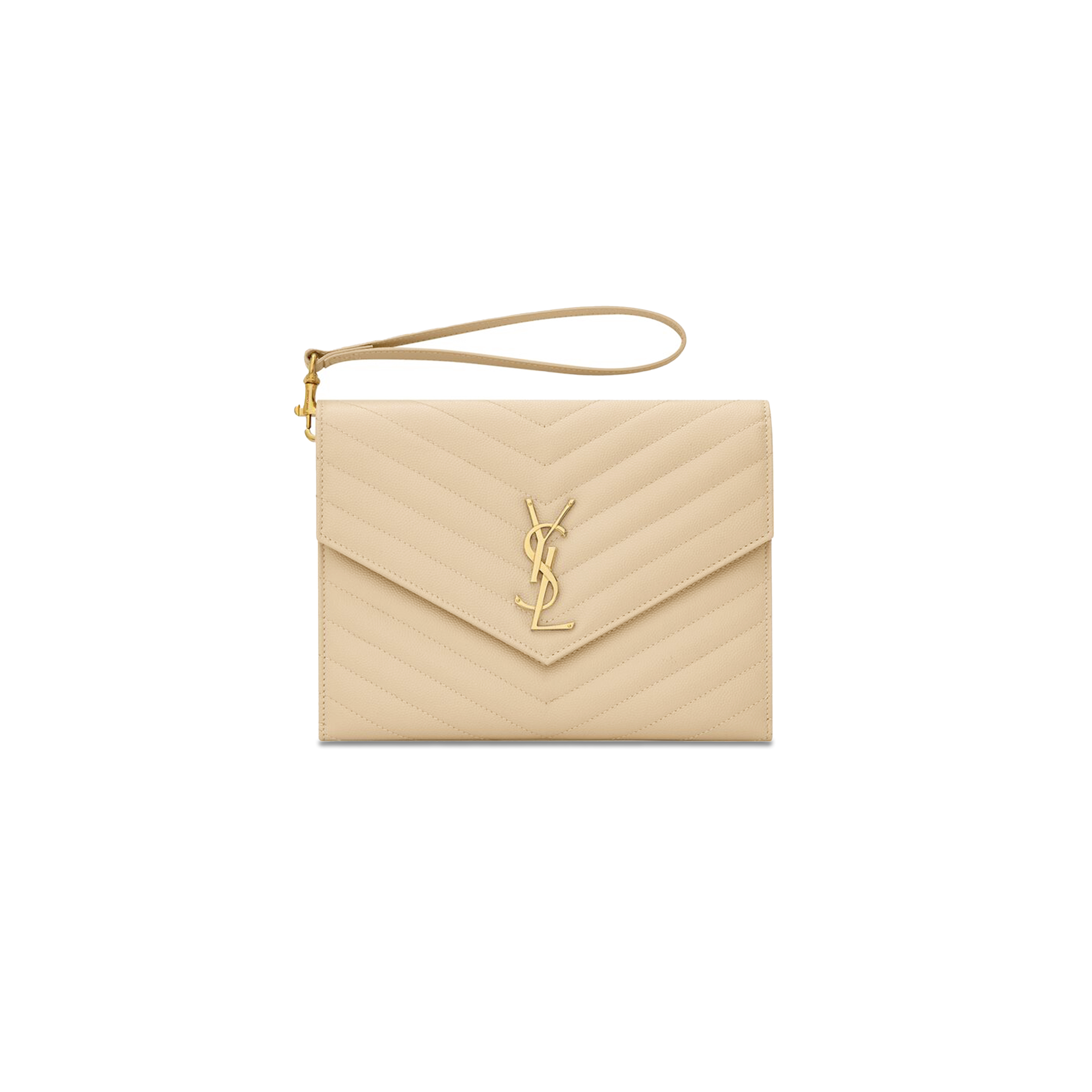 YSL CASSANDRE MATELASSÉ FLAP POUCH IN GRAIN DE POUDRE LEATHER 617662BOW012721 (21*16*3cm)