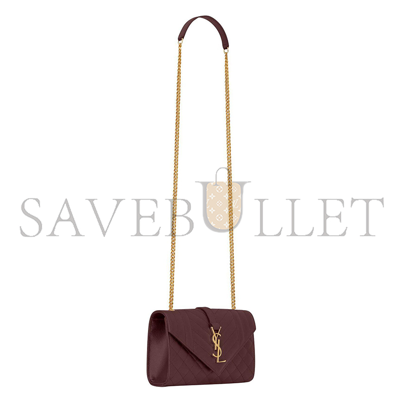 YSL ENVELOPE SMALL IN QUILTED GRAIN DE POUDRE EMBOSSED LEATHER 600195BOW916475 (21*13*6cm)