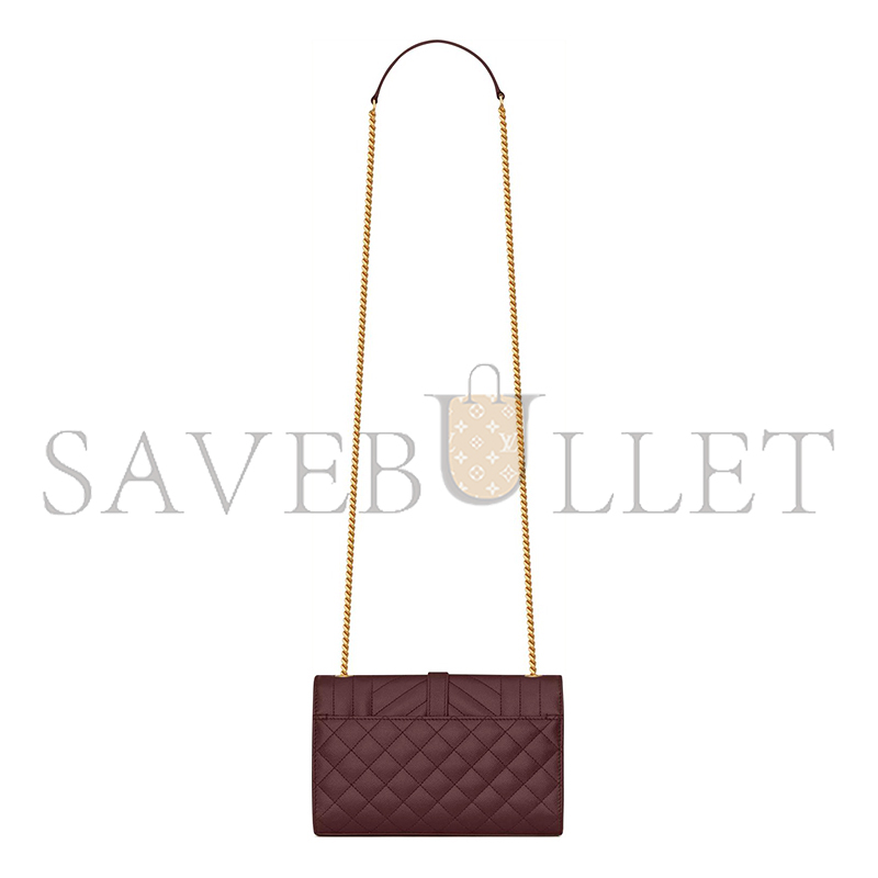 YSL ENVELOPE SMALL IN QUILTED GRAIN DE POUDRE EMBOSSED LEATHER 600195BOW916475 (21*13*6cm)