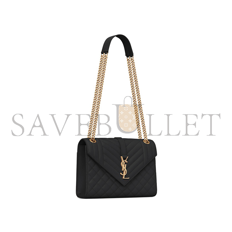 YSL ENVELOPE MEDIUM IN QUILTED GRAIN DE POUDRE EMBOSSED LEATHER 600185BOW911000 (24*17.5*6cm) YSL ENVELOPE MEDIUM IN QUILTED GRAIN DE POUDRE EMBOSSED LEATHER 600185BOW911000 (24*17.5*6cm)