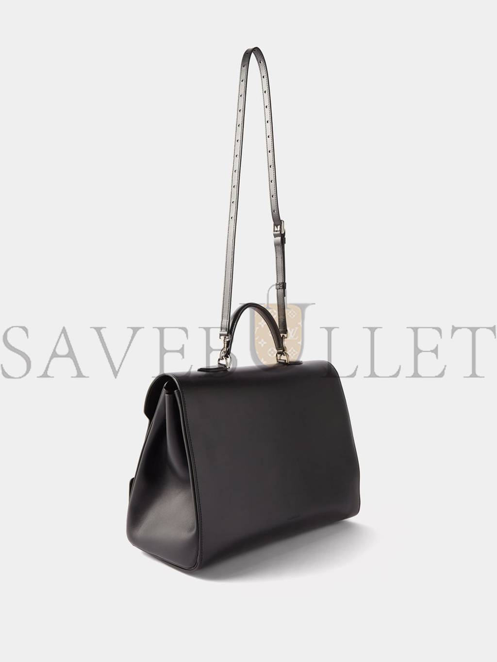 BALENCIAGA BLACK MONEY LEATHER HANDBAG  MATCHESFASHION US (38.3*26.9*16.5cm)