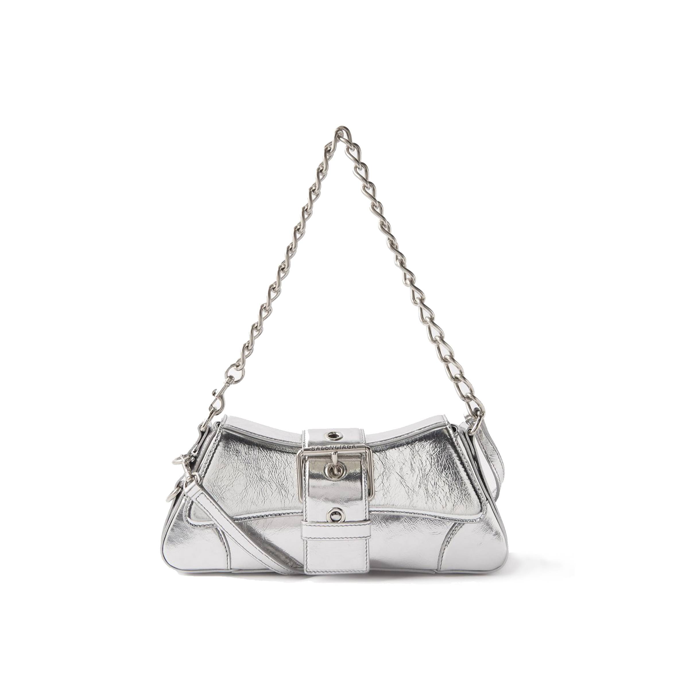 BALENCIAGA SILVER LINDSAY S METALLIC-LEATHER SHOULDER BAG  MATCHESFASHION US (28.5*12.9*5.3cm)