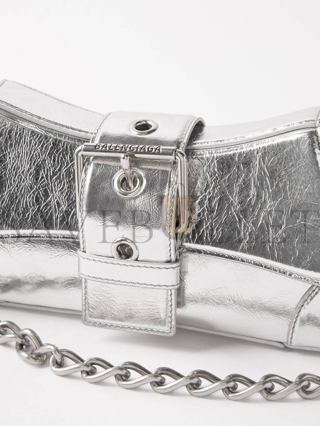 BALENCIAGA SILVER LINDSAY S METALLIC-LEATHER SHOULDER BAG  MATCHESFASHION US (28.5*12.9*5.3cm)