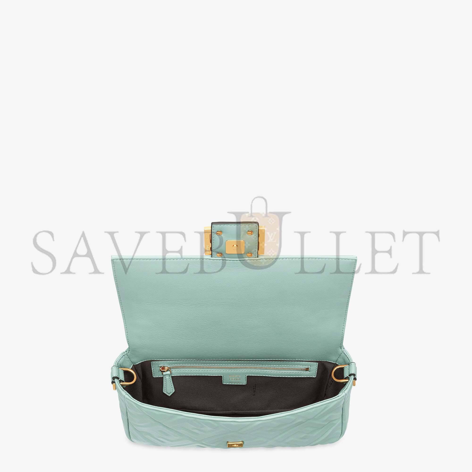 FENDI BAGUETTE - MINT GREEN NAPPA LEATHER BAG 8BR600A72VF1IV6 (27*15*6cm) FENDI BAGUETTE - MINT GREEN NAPPA LEATHER BAG 8BR600A72VF1IV6 (27*15*6cm)