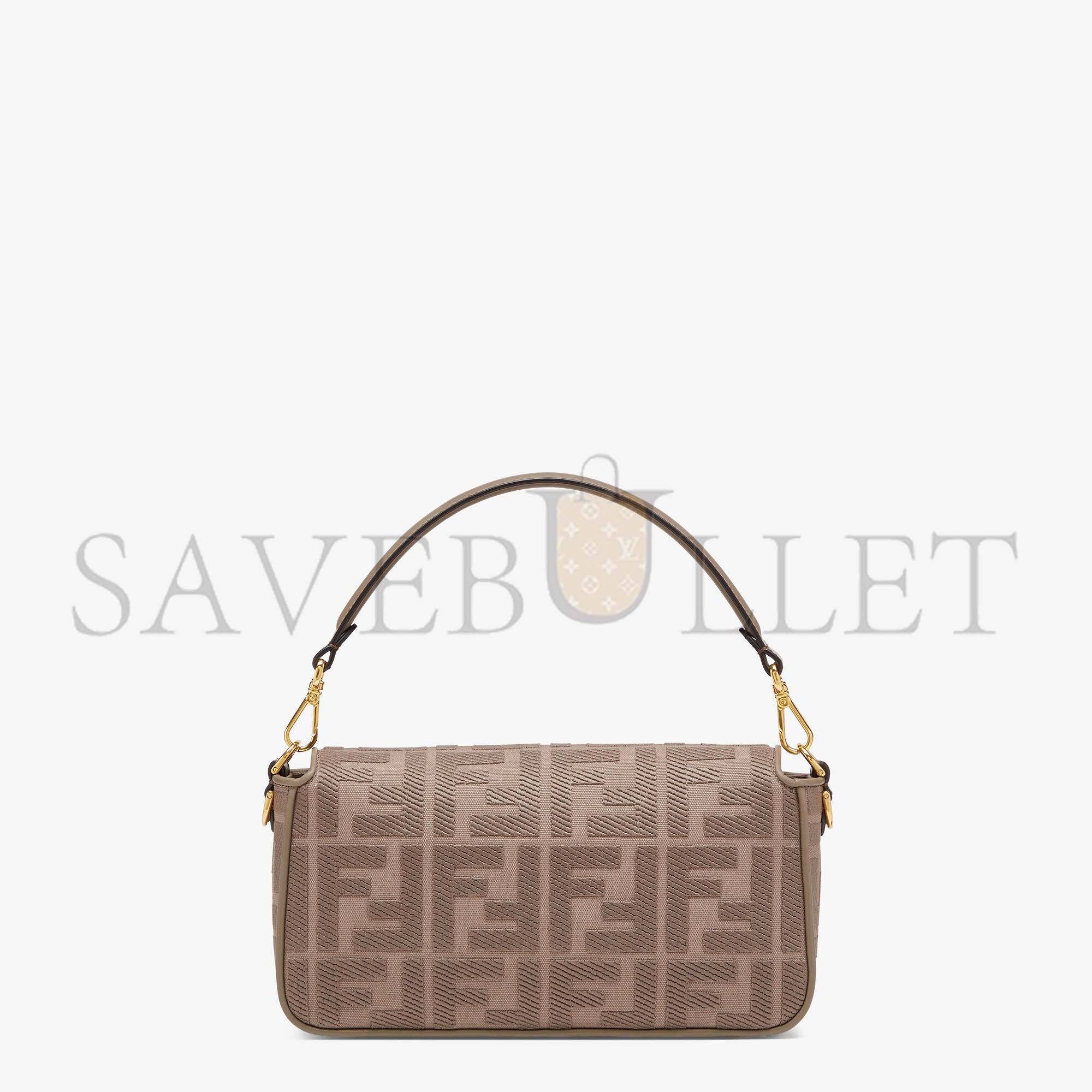 FENDI BAGUETTE - GRAY FF CANVAS BAG 8BR600AC9OF1F7M (27*15*6cm) FENDI BAGUETTE - GRAY FF CANVAS BAG 8BR600AC9OF1F7M (27*15*6cm)