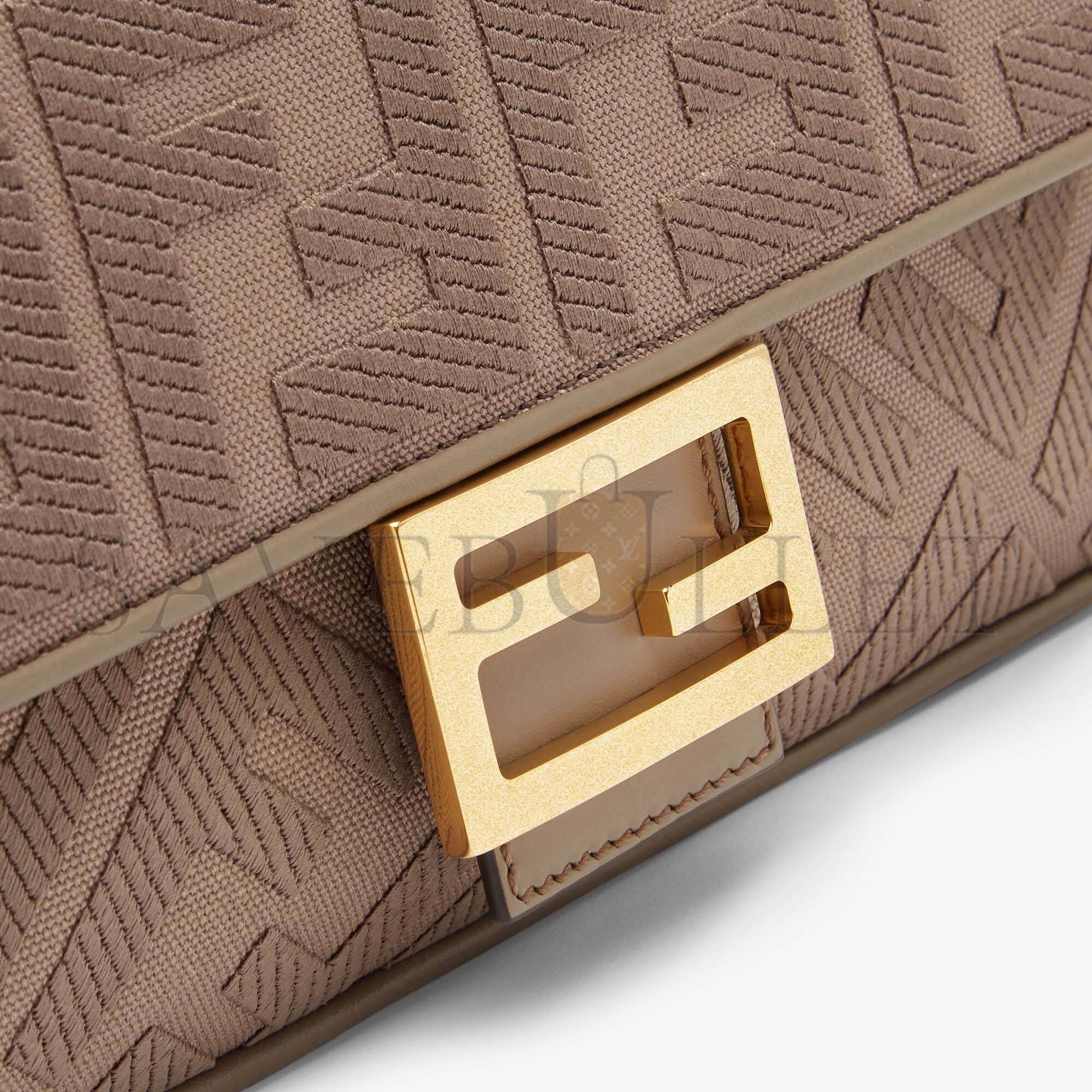 FENDI BAGUETTE - GRAY FF CANVAS BAG 8BR600AC9OF1F7M (27*15*6cm) FENDI BAGUETTE - GRAY FF CANVAS BAG 8BR600AC9OF1F7M (27*15*6cm)