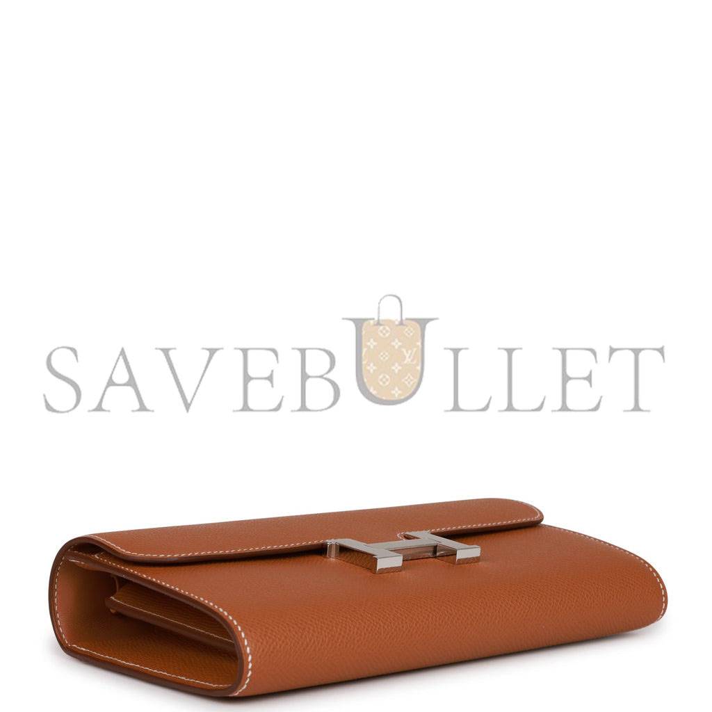 HERMES CONSTANCE WALLET TO GO GOLD EPSOM PALLADIUM HARDWARE (22*11cm) HERMES CONSTANCE WALLET TO GO GOLD EPSOM PALLADIUM HARDWARE (22*11cm)
