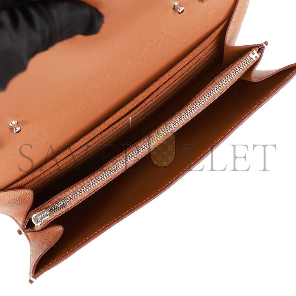 HERMES CONSTANCE WALLET TO GO GOLD EPSOM PALLADIUM HARDWARE (22*11cm) HERMES CONSTANCE WALLET TO GO GOLD EPSOM PALLADIUM HARDWARE (22*11cm)
