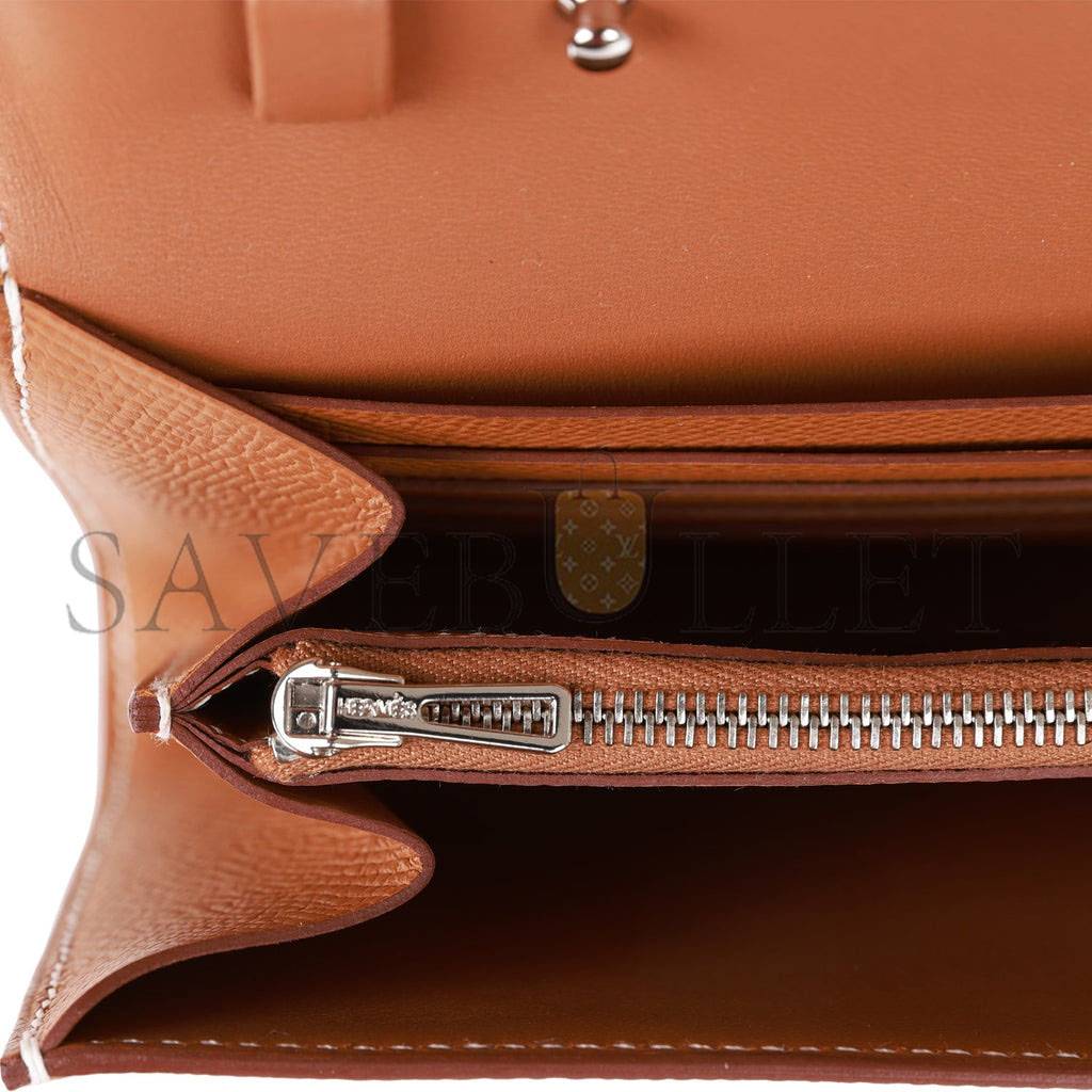 HERMES CONSTANCE WALLET TO GO GOLD EPSOM PALLADIUM HARDWARE (22*11cm) HERMES CONSTANCE WALLET TO GO GOLD EPSOM PALLADIUM HARDWARE (22*11cm)
