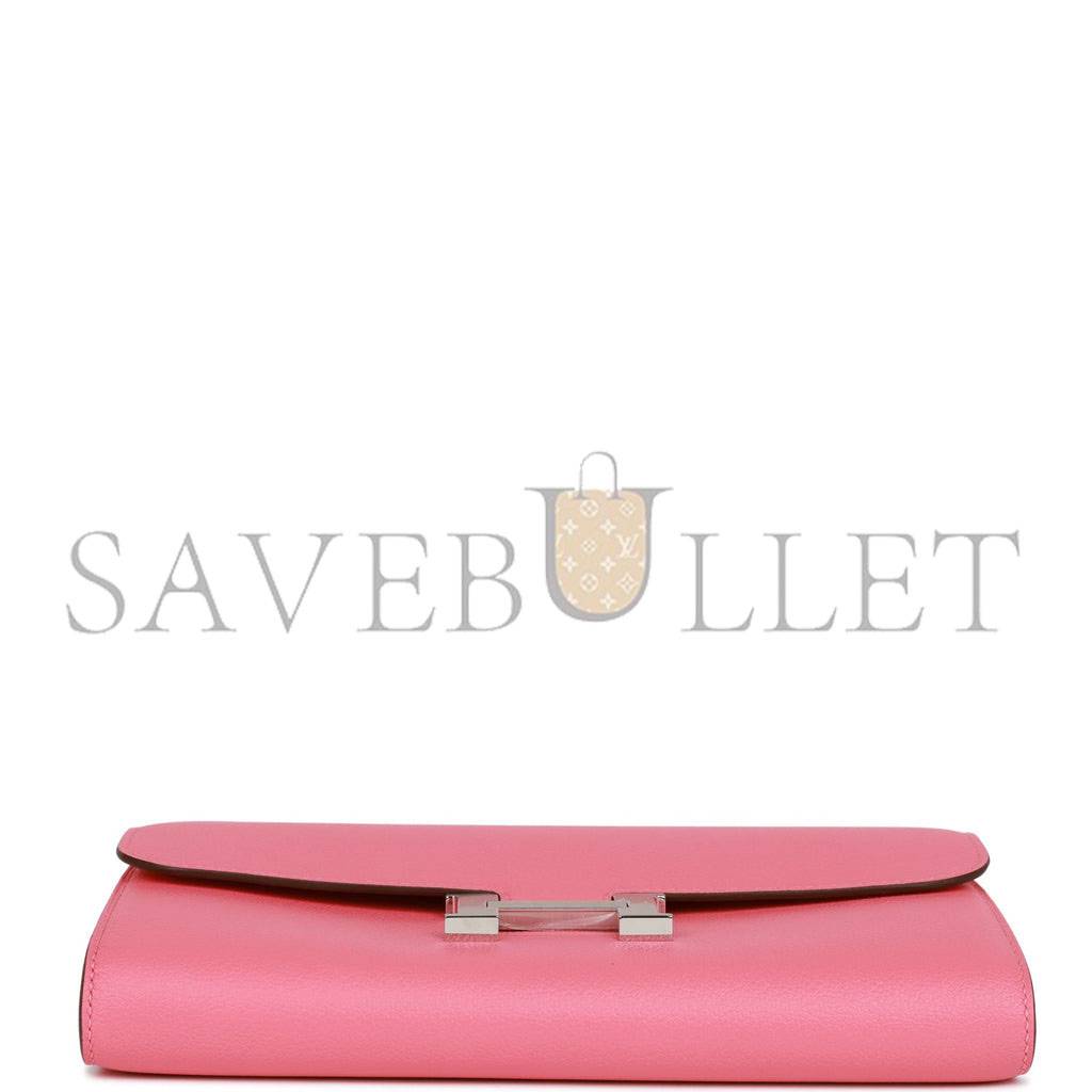 HERMES CONSTANCE WALLET TO GO ROSE AZALEE EVERCOLOR PALLADIUM HARDWARE (20.3*11.4*3.8cm) HERMES CONSTANCE WALLET TO GO ROSE AZALEE EVERCOLOR PALLADIUM HARDWARE (20.3*11.4*3.8cm)