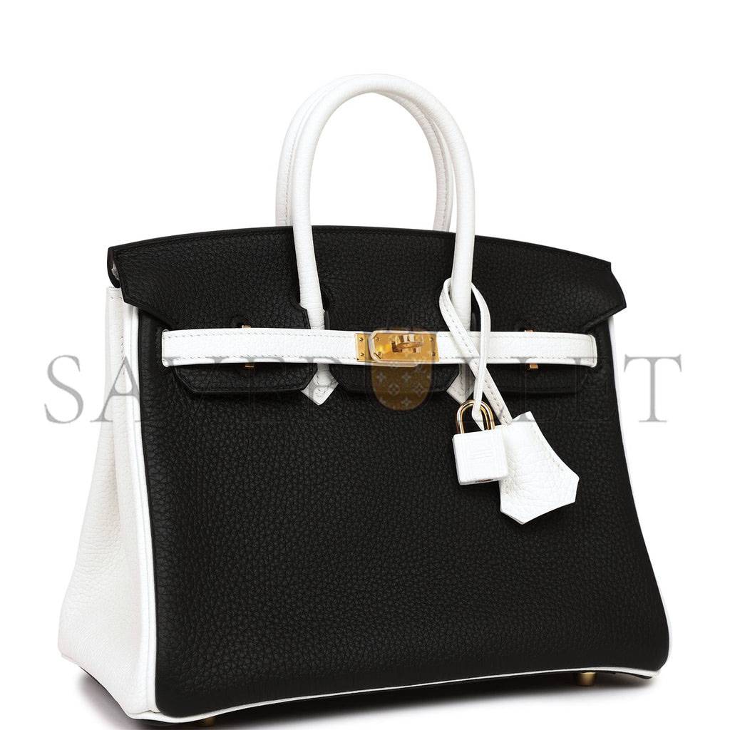 HERMES SPECIAL ORDER (HSS) BIRKIN 25 BLACK AND WHITE CLEMENCE GOLD HARDWARE (25cm) HERMES SPECIAL ORDER (HSS) BIRKIN 25 BLACK AND WHITE CLEMENCE GOLD HARDWARE (25cm)