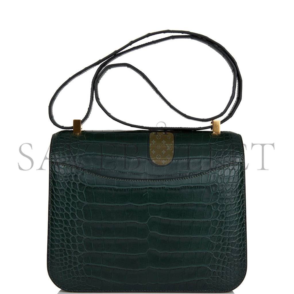 HERMES CONSTANCE 24 VERT FONCE MATTE ALLIGATOR GOLD HARDWARE (24cm) HERMES CONSTANCE 24 VERT FONCE MATTE ALLIGATOR GOLD HARDWARE (24cm)