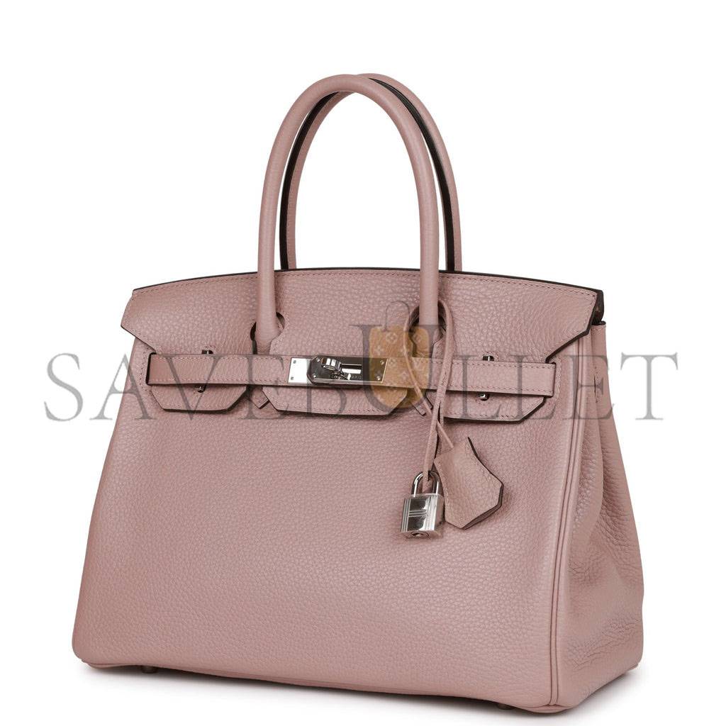 HERMES BIRKIN 30 GLYCINE CLEMENCE PALLADIUM HARDWARE (30cm)