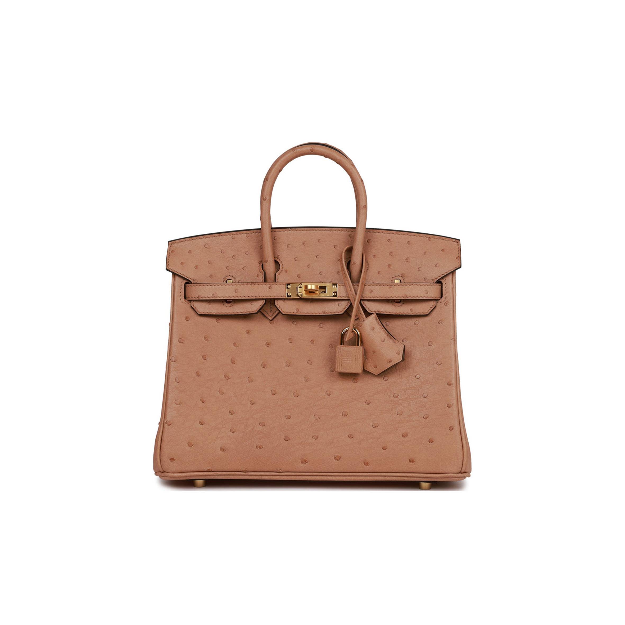 HERMES BIRKIN 25 CHAI OSTRICH GOLD HARDWARE (25cm) HERMES BIRKIN 25 CHAI OSTRICH GOLD HARDWARE (25cm)
