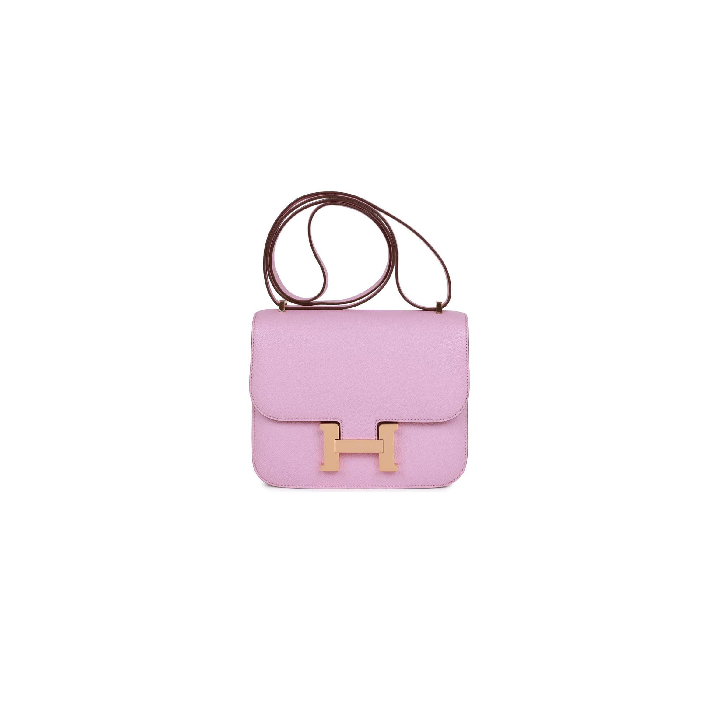 HERMES CONSTANCE 18 MAUVE SYLVESTRE CHEVRE ROSE GOLD HARDWARE (18cm) HERMES CONSTANCE 18 MAUVE SYLVESTRE CHEVRE ROSE GOLD HARDWARE (18cm)