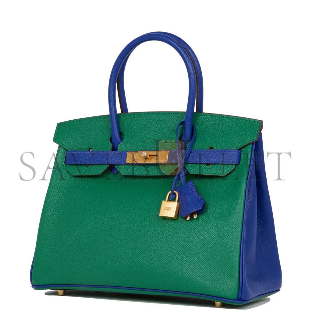 HERMES SPECIAL ORDER (HSS) BIRKIN 30 VERT VERONE AND BLEU ELECTRIC EPSOM BRUSHED GOLD HARDWARE ( 30cm*22*16cm) HERMES SPECIAL ORDER (HSS) BIRKIN 30 VERT VERONE AND BLEU ELECTRIC EPSOM BRUSHED GOLD HARDWARE ( 30cm*22*16cm)