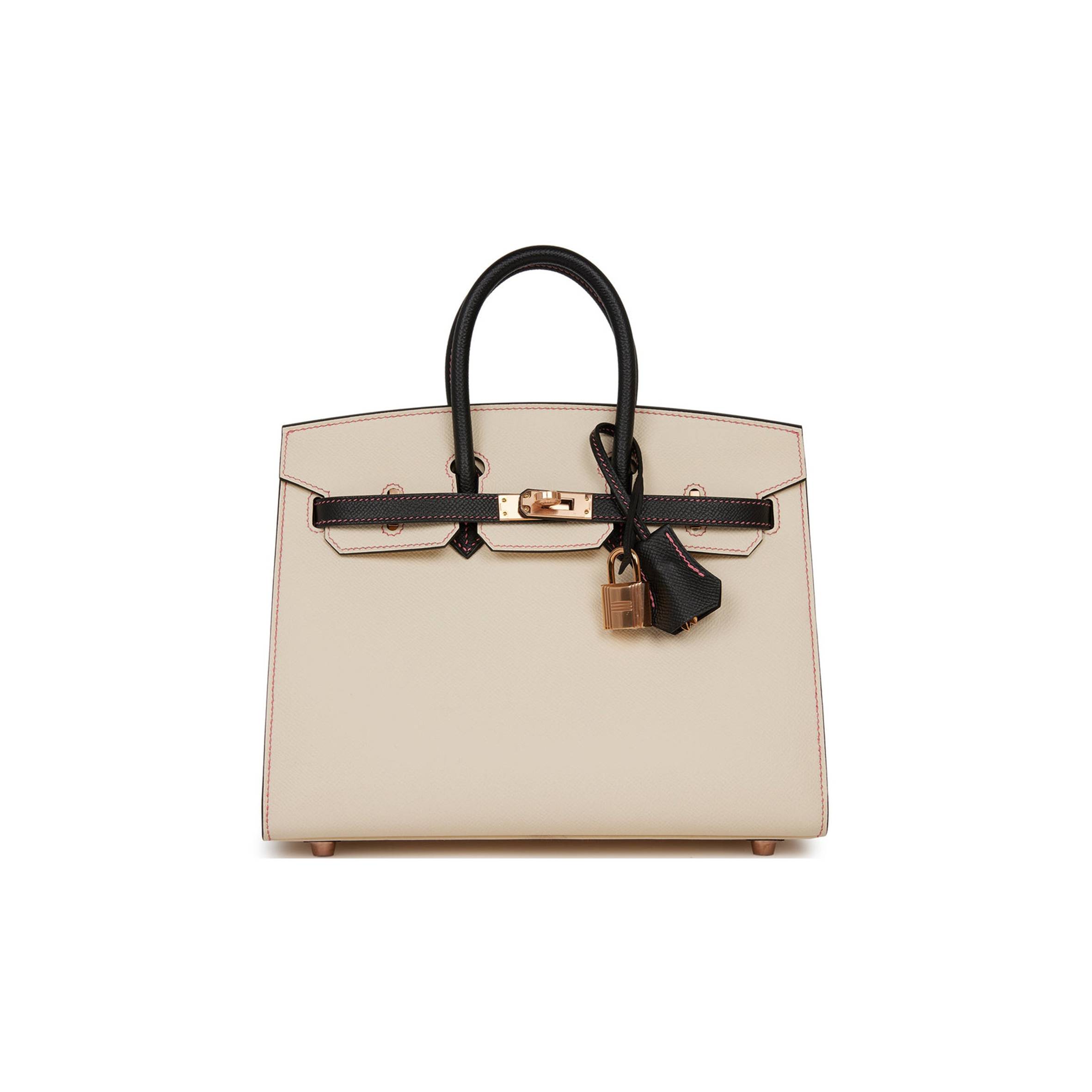 HERMES SPECIAL ORDER (HSS) BIRKIN SELLIER 25 NATA AND BLACK EPSOM ROSE GOLD HARDWARE (25cm) HERMES SPECIAL ORDER (HSS) BIRKIN SELLIER 25 NATA AND BLACK EPSOM ROSE GOLD HARDWARE (25cm)