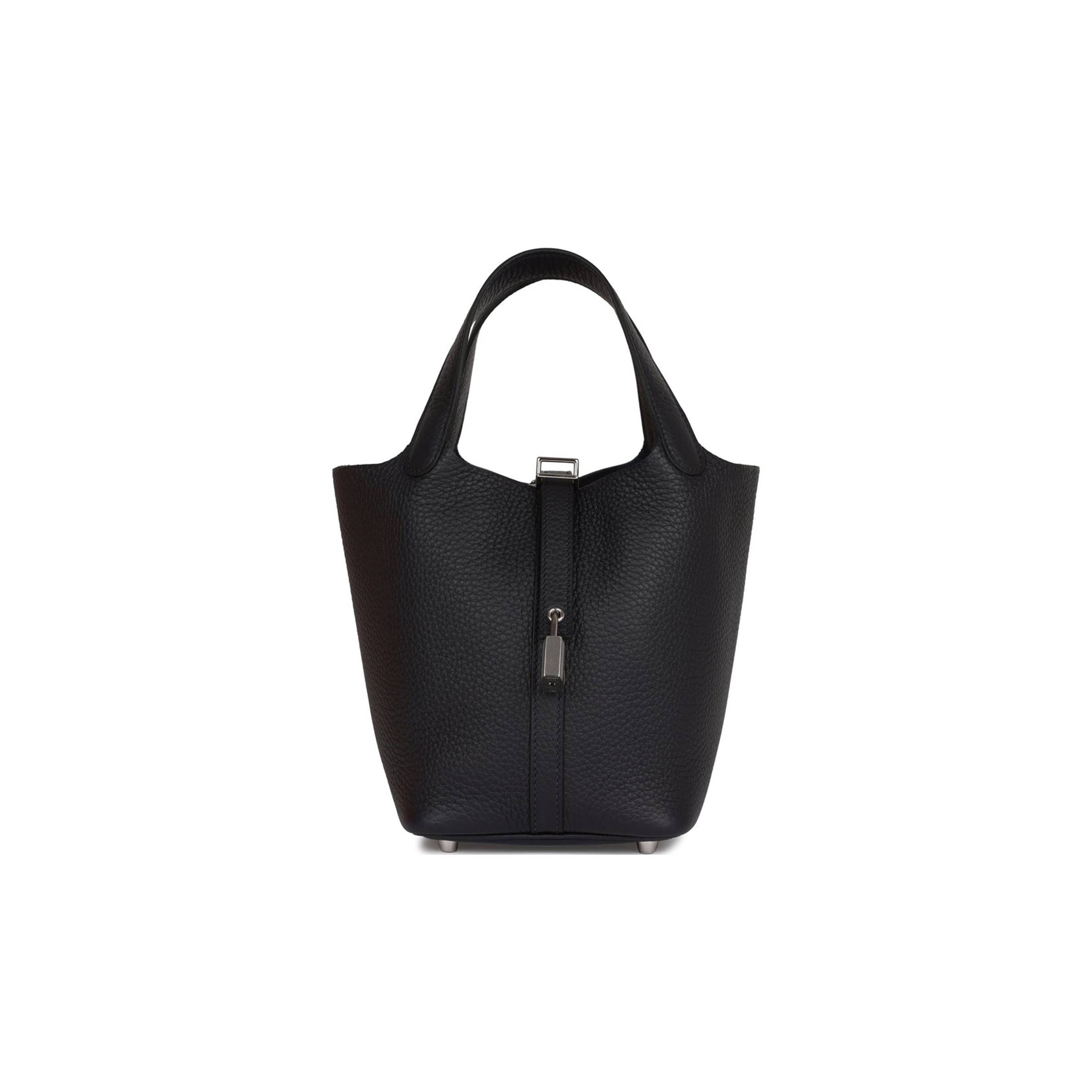 HERMES PICOTIN LOCK 18 CABAN CLEMENCE PALLADIUM HARDWARE (18*13*18cm) HERMES PICOTIN LOCK 18 CABAN CLEMENCE PALLADIUM HARDWARE (18*13*18cm)