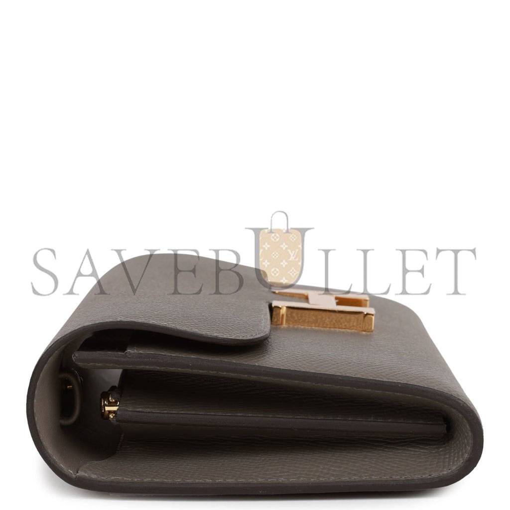 HERMES CONSTANCE WALLET TO GO GRIS MEYER EPSOM GOLD HARDWARE (20.5 x 13 x 2cm) HERMES CONSTANCE WALLET TO GO GRIS MEYER EPSOM GOLD HARDWARE (20.5 x 13 x 2cm)