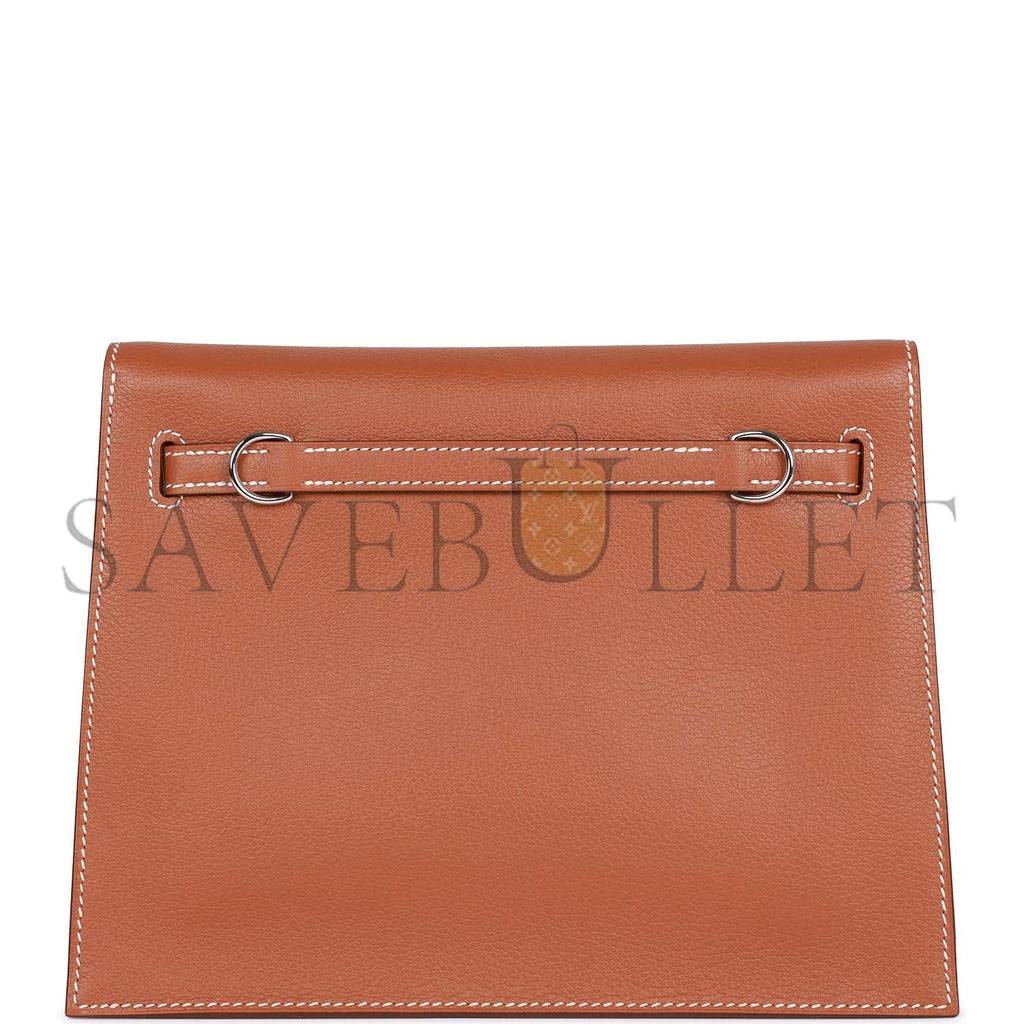 HERMES KELLY DANSE GOLD EVERCOLOR PALLADIUM HARDWARE  (22*16*7cm)