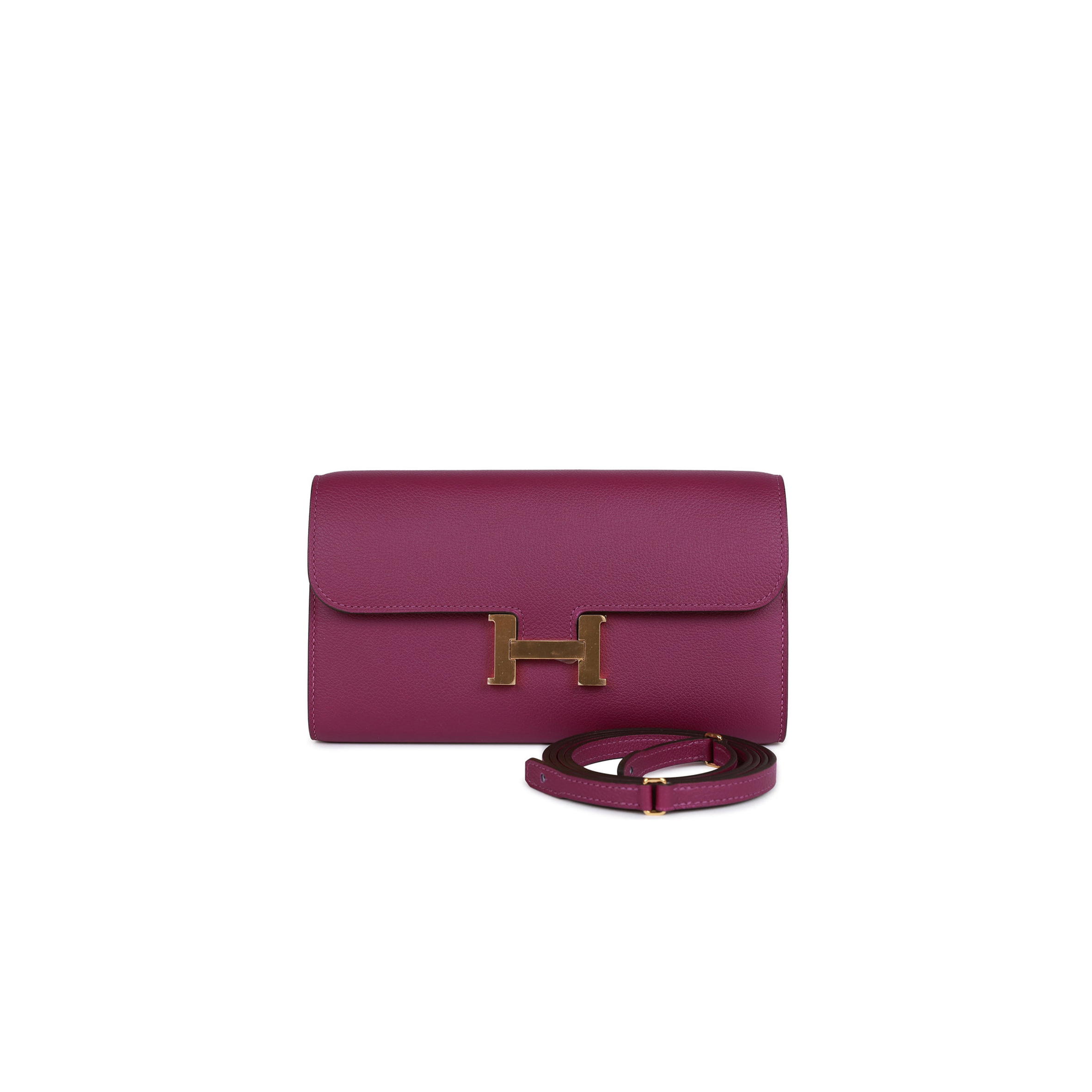 HERMES CONSTANCE WALLET TO GO ANEMONE EVERCOLOR GOLD HARDWARE (22*11cm) HERMES CONSTANCE WALLET TO GO ANEMONE EVERCOLOR GOLD HARDWARE (22*11cm)