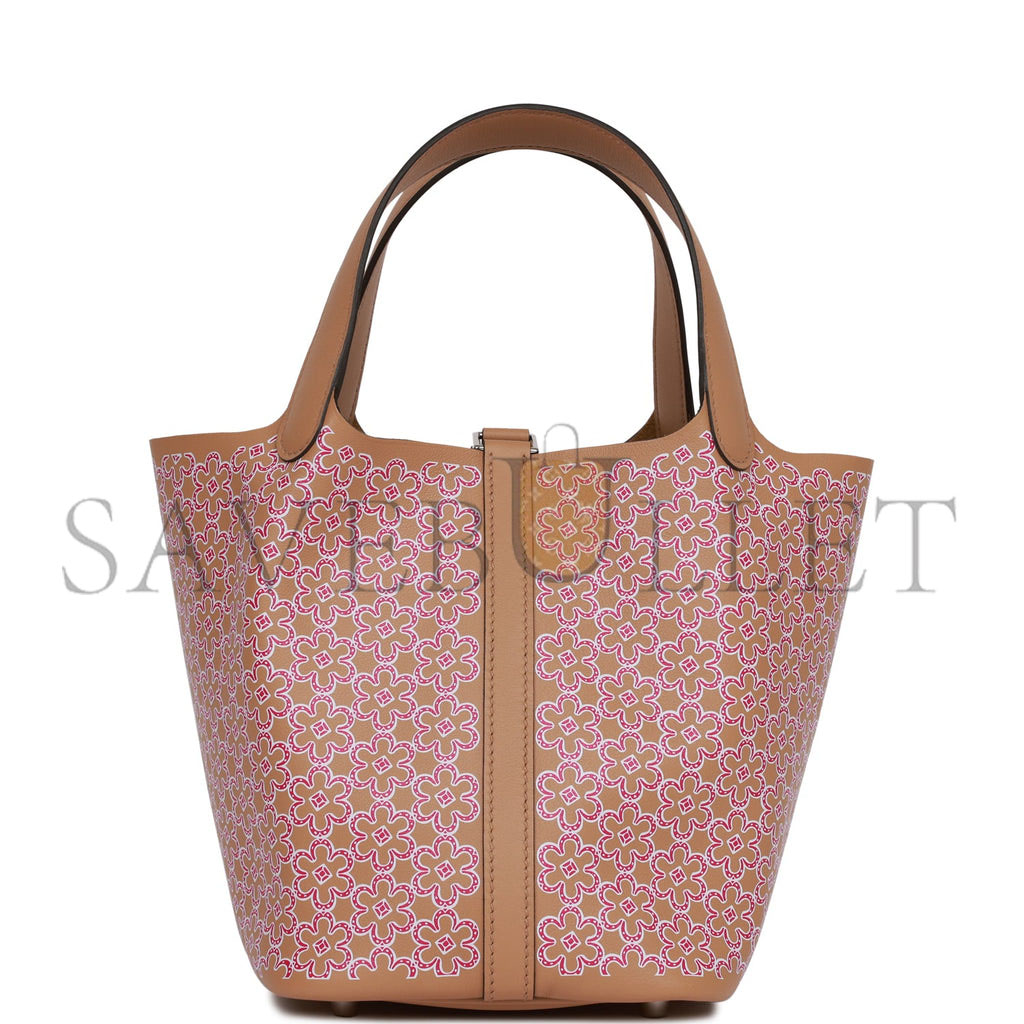 HERMES PICOTIN LOCK 18 LUCKY DAISY CHAI SWIFT PALLADIUM HARDWARE (18*13*18cm) HERMES PICOTIN LOCK 18 LUCKY DAISY CHAI SWIFT PALLADIUM HARDWARE (18*13*18cm)
