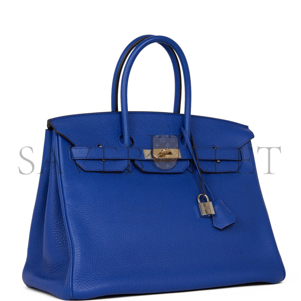 HERMES BIRKIN 35 BLEU ELECTRIC TOGO PALLADIUM HARDWARE (35cm)