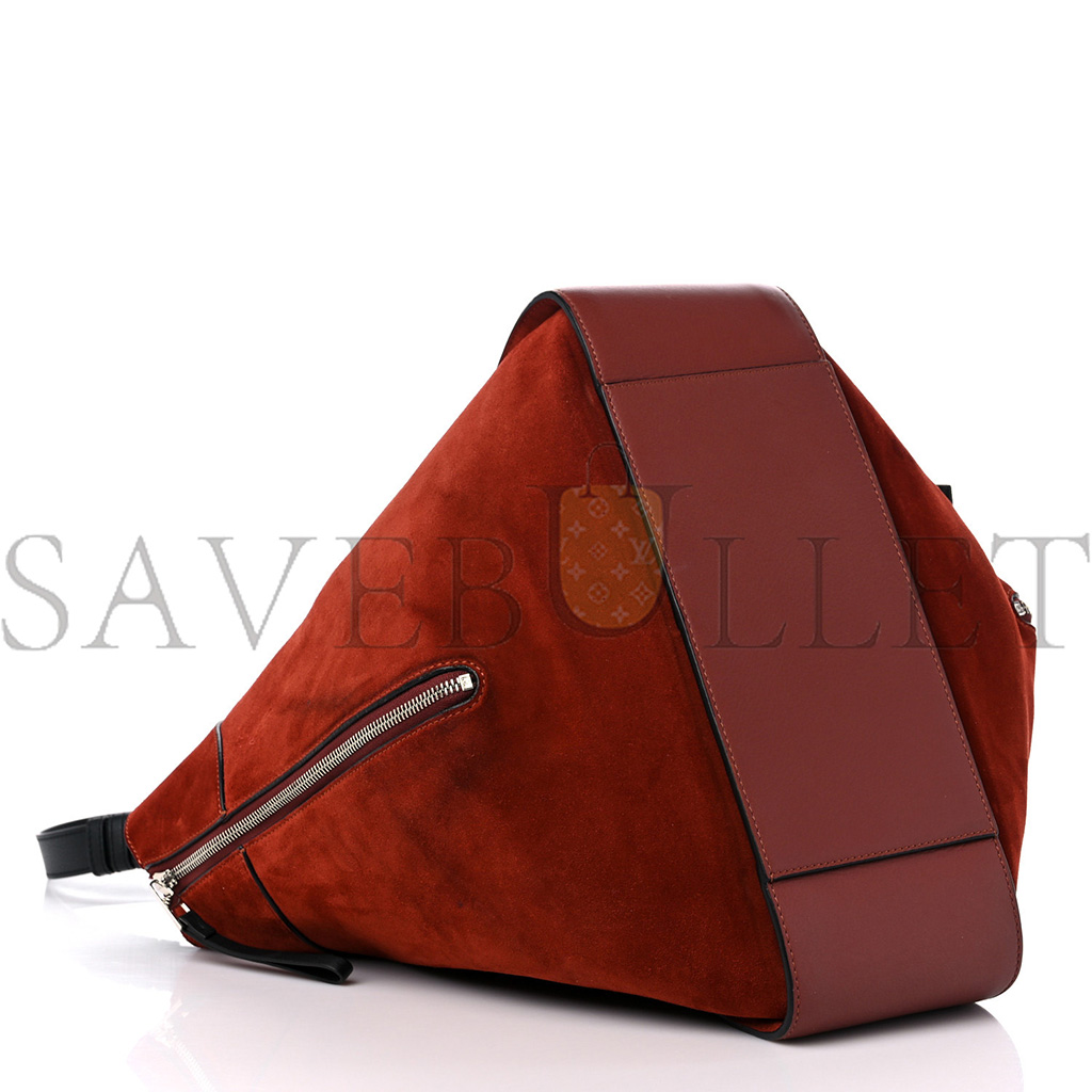 LOEWE CALFSKIN SUEDE HAMMOCK SHOULDER BAG RED (30*25*13.5cm)