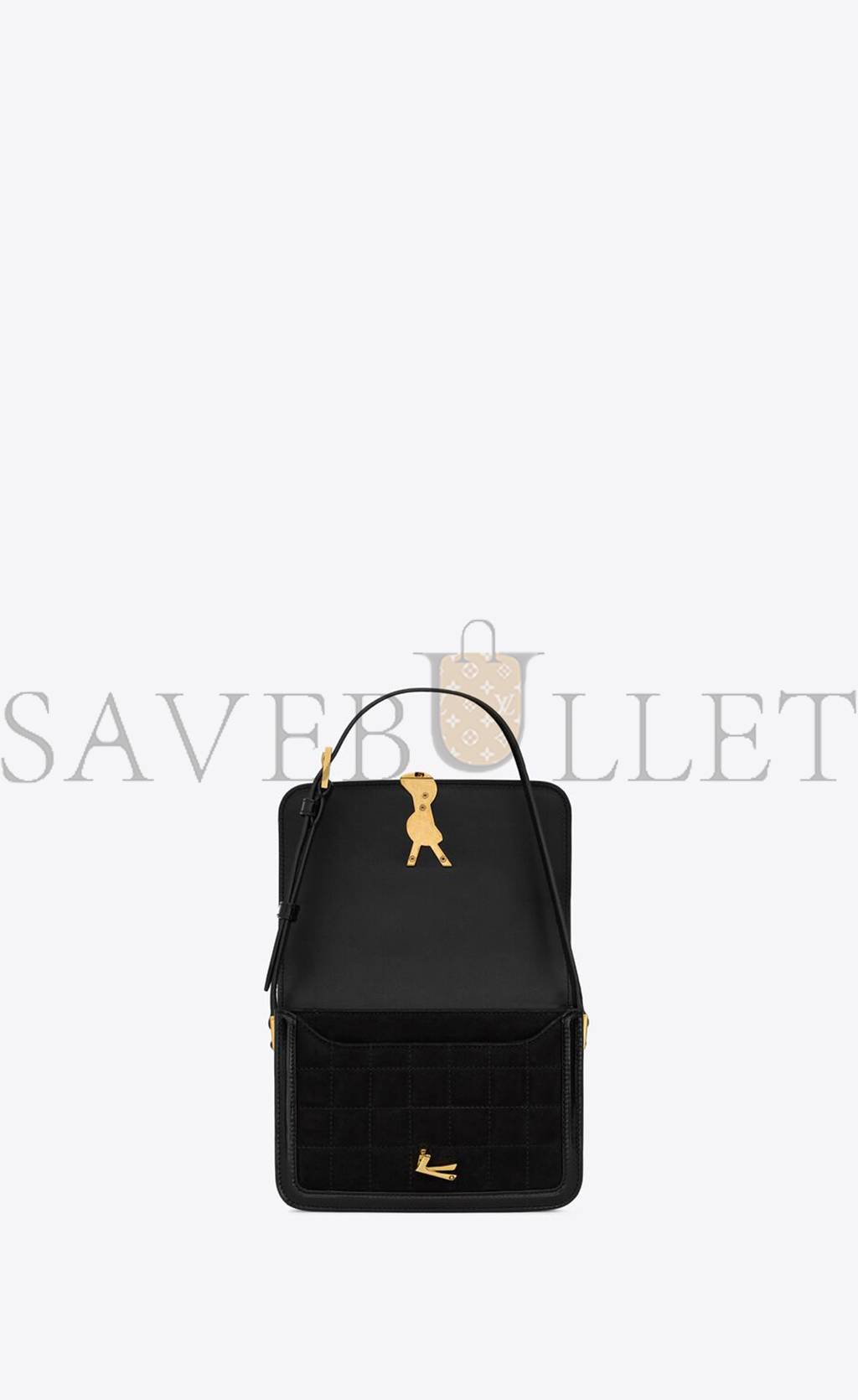 YSL SOLFERINO SMALL SATCHEL IN QUILTED NUBUCK SUEDE 739139AABR91000 (18.5*14*6cm)