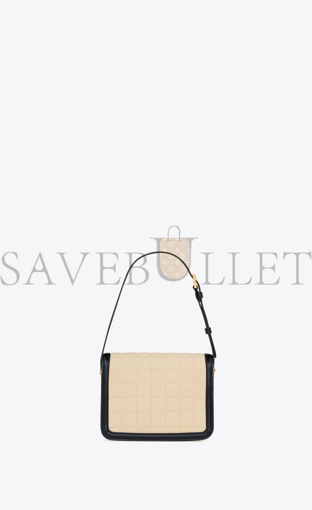 YSL SOLFERINO SMALL SATCHEL IN QUILTED NUBUCK SUEDE 739139AABWP9289 (18.5*14*6cm)