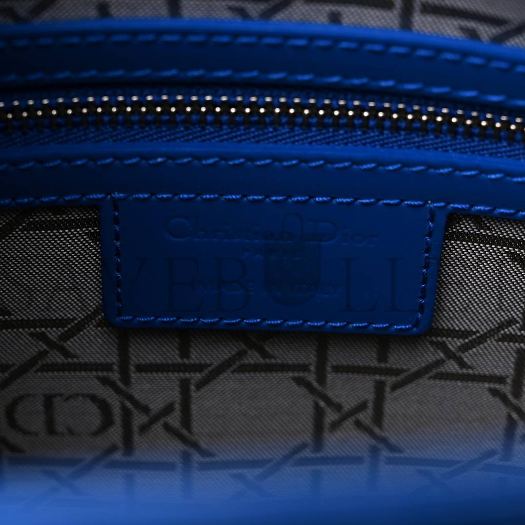 DIOR PATENT CANNAGE LARGE LADY DIOR BLUE (32*25*11.4cm)
