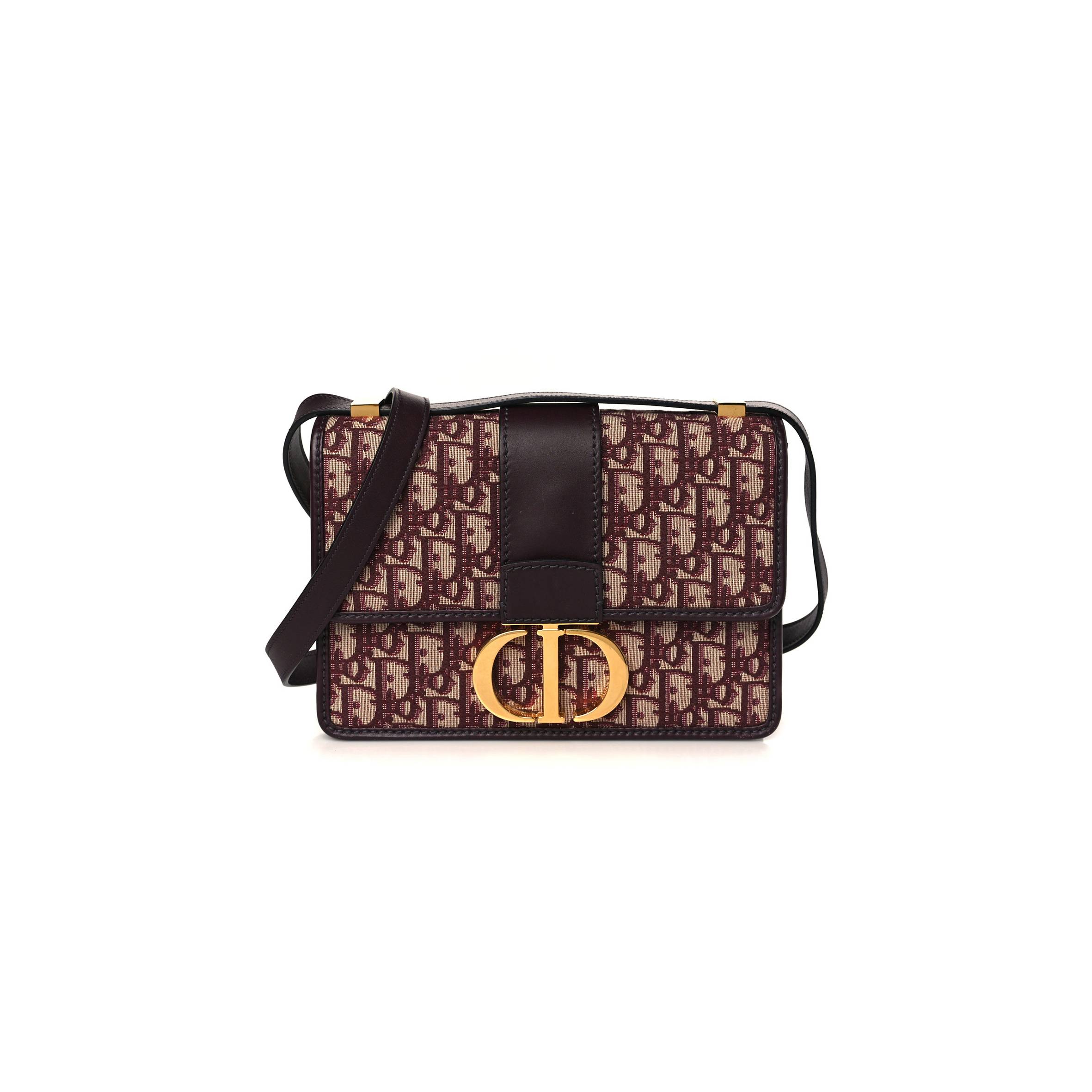 DIOR OBLIQUE 30 MONTAIGNE FLAP BAG BURGUNDY (24*17*6.4cm) DIOR OBLIQUE 30 MONTAIGNE FLAP BAG BURGUNDY (24*17*6.4cm)